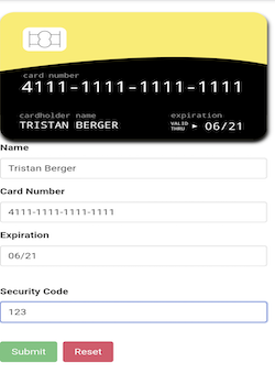 Screenshot of a valid credit card being validated with the Credit Card Form Validator